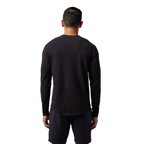 GOOD MAN Men's Long Sleeve Legend Henley Tee Medium Black 100% Cotton - Picture 2 of 11